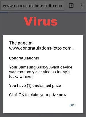 félicitations que vous avez gagné Virus